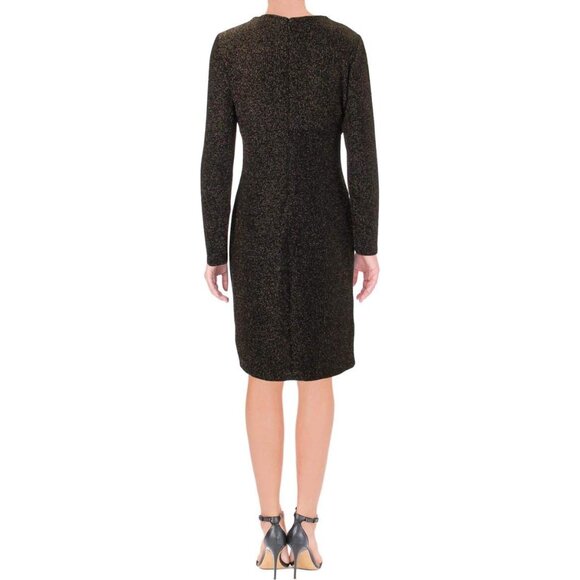 NWT Lauren Ralph Lauren Womens Size 10 Bronze Metallic Ruched Sheath Dress NEW - Picture 12 of 12